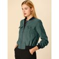 thumbnail image 3 of INSPIRE CHIC Blousons Bomber à Manches Longues pour Femmes à Col Montant, à Fermeture Éclair, avec Poches à Rabat, 3 of 6