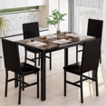 thumbnail image 2 of Furlinkhm Dining Table Set for 4, Faux Marble Table with 4 PU Leather Chairs, Modern Kitchen Table and Chairs for 4, Small Kitchen Table and Chairs for Dining Room, Kitchen, Coffee, 2 of 9
