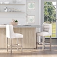 thumbnail image 2 of HOMCOM Tabourets de Comptoir Modernes Chaises de Comptoir Rembourrées Ensemble de 2 Beige, 2 of 10