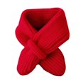thumbnail image 2 of Trayknick Baby Winter Scarf Knitted Thick Elastic Soft Solid Color Unisex Warm Cold Resistant Anti-shrink Neck Protection Children Neck Wrap Red, 2 of 13