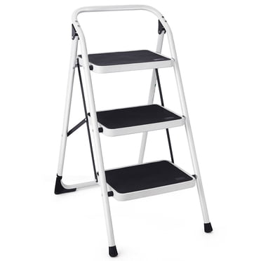 Costway Escabeau Léger à 3 Marches Plateforme HD Tabouret Pliable Capacité 330 LB Gain de Place