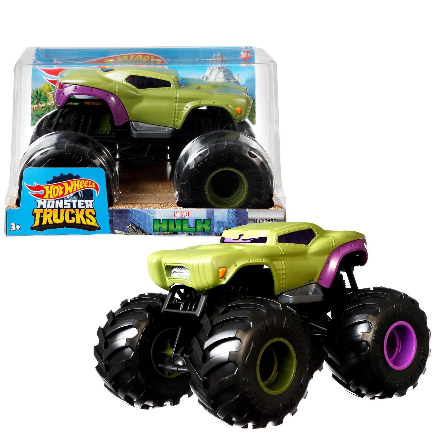 Hot Wheels Monster Trucks 1:24 Scale Die-cast Marvel Hulk