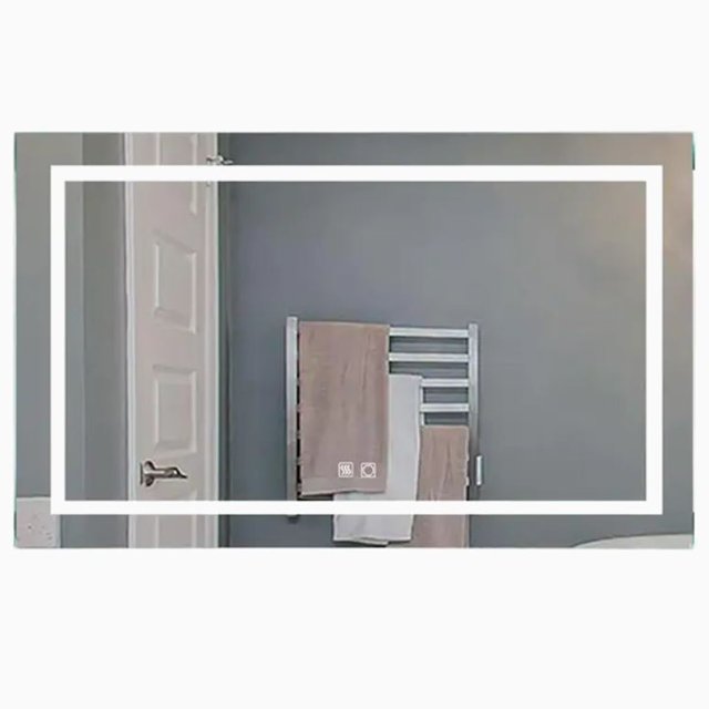 ExBrite Miroir de Salle de Bain Mural Rectangulaire Sans Cadre w/ LEDs