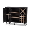 thumbnail image 3 of Baxton Studio Armoire à Vin Mi-Siècle Moderne Gris Foncé et Chêne Fini, 3 of 5