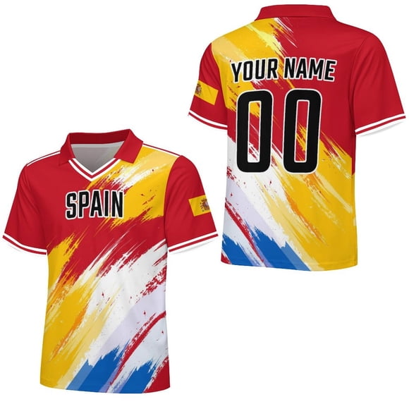 Custom Spain Soccer Jersey 2026 Personalized Name Number Shirt for Men Women Kids National Country Style Soccer Fan Jersey