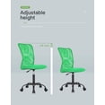 thumbnail image 2 of BestOffice Armless Ergonomic Mesh Office Chair with Lumbar Support, Adjustable Swivel Task Chair, Green, 2 of 7