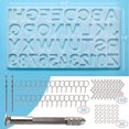 thumbnail image 2 of Resin Molds Mocoosy 134Pcs Silicone Alphabet Resin Molds Kit Letter Number Silicone Mold Epoxy Resin Casting Molds Keychain Making Set with 1 Hand Drill 2 Drill Bits 30 Key Rings 100 Screw Pins, 2 of 7