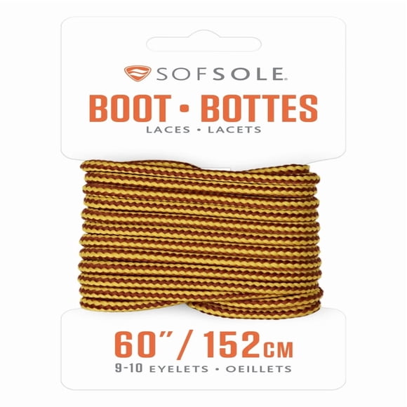 Lacets de Bottes à Semelle Souple (60 Pouces, Or/brun)