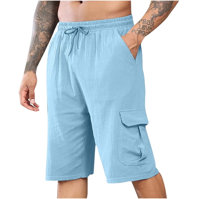 Birdeem Mens Shorts Mens Summer Leisure Comfortable Button Pocket Elastic Waist Shorts