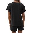 thumbnail image 3 of Birdeem Womens Summer Short Sleeve V-Neck Tops Shorts Comfortable Homewear Two-Piece Set, 3 of 8