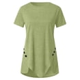 thumbnail image 4 of AherBiu T-Shirts pour Femmes Grande Taille Col Rond Coupe Ample T-Shirts Surdimensionnés T-Shirts d'Été Confortables Ourlet Uni, 4 of 6