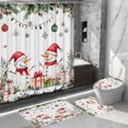 thumbnail image 4 of Rideau de Douche de Noël Rideau de Douche Père Noël Toile de Fond Suspendue Ensemble de Bain Crochets de Rideau de Douche, 4 of 6
