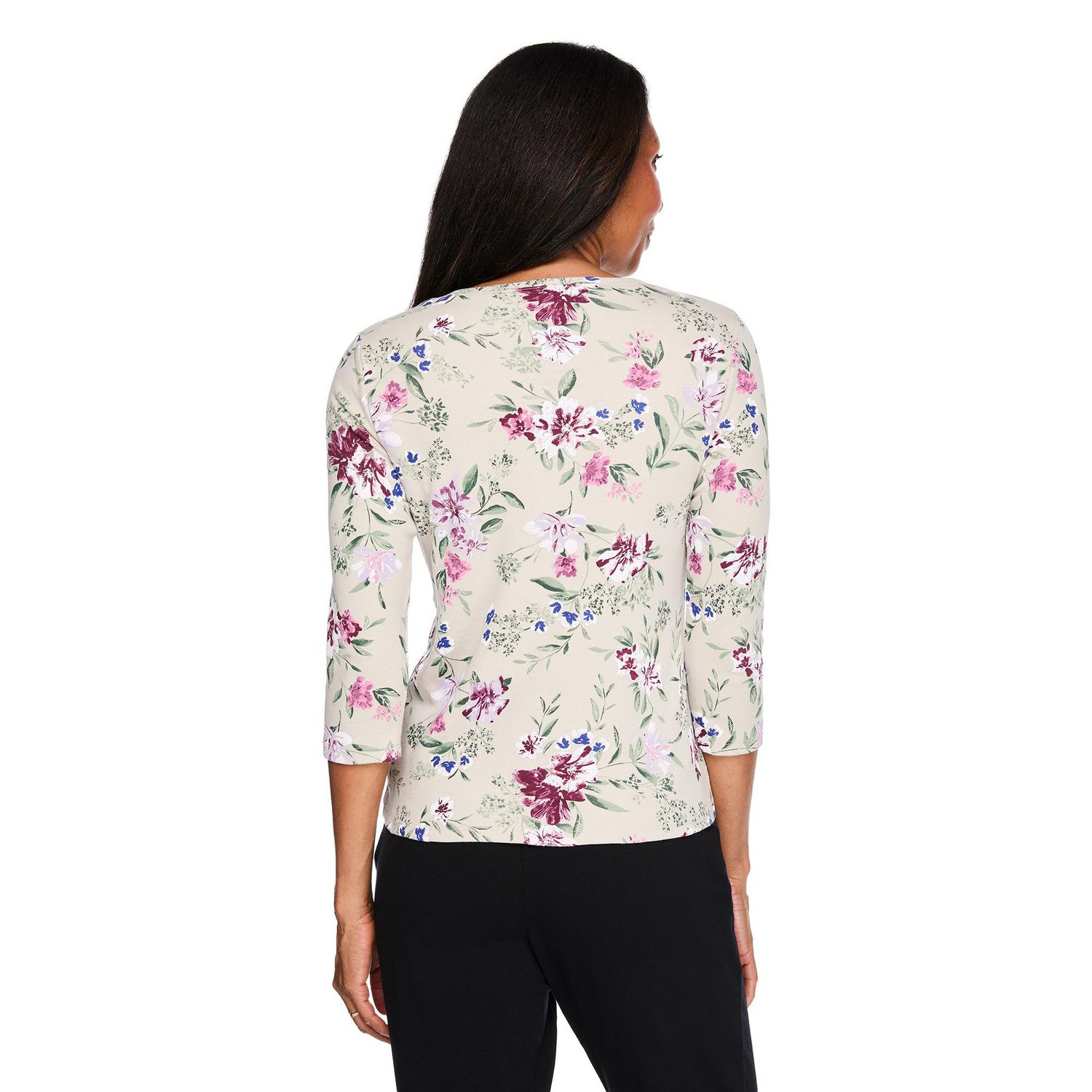 T-shirt Henley imprimé Karen Scott pour femmes