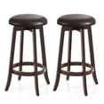 thumbnail image 1 of Costway Tabourets de Comptoir 29 Pouces Ensemble de 2 avec Siège Rond Pivotant à 360° et Repose-Pieds, 1 of 8