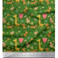 thumbnail image 1 of Soimoi Polyester Crepe Fabric Balloon,Floral & Cute Animals Cartoon Print Fabric by Yard 52 Inch Wide, 1 of 3