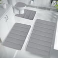 thumbnail image 1 of Foam Bath Mat 4 Set Bathroom Rugs For 4 Pcs Toilet Mats Universal Soft Comfortable Water Absorption Non-Slip Thick Machine Washable Easier To Dry Dark, 1 of 9