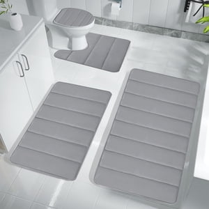 YATLTE Bathroom Rug Sets 4 Piece, Extra Thick Memory Foam Bath Mat, Machine Washable Bathroom Floor Mats Sets for Sink,Tub, Shower and Toilet,Eggplant Make Mom's Day