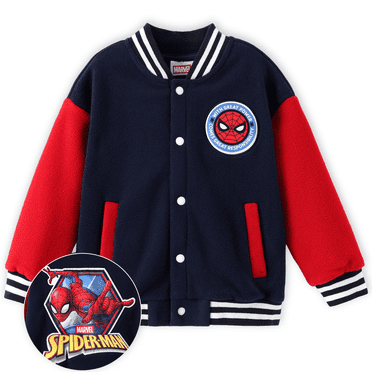 Marvel Spider-Man Boys Fleece Bomber Jackets Superhero Graphic Winter Plush Outerwear Coats Toddler 2T