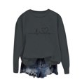 thumbnail image 4 of BLVB Chandail à Col Rond pour Femmes, Imprimé de Cœur, Manches Longues, Mignon, Coupe Ample, Léger, Hauts d'Automne, Cadeaux de la Saint-Valentin, 4 of 5