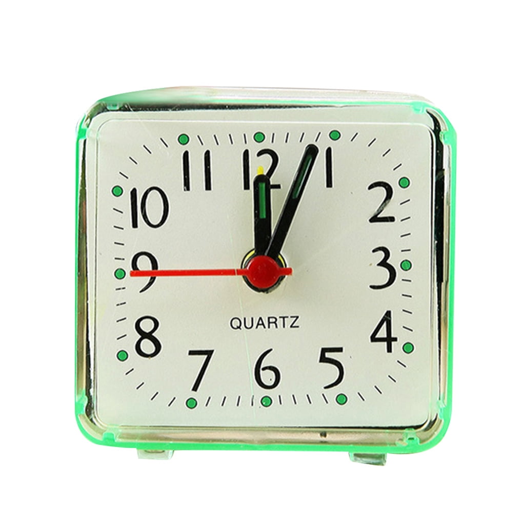 Decodeary Table Quartz Clock Desk Alarm Battery Powered Home Bedroom Kids Room Bedside Clock ABS Case