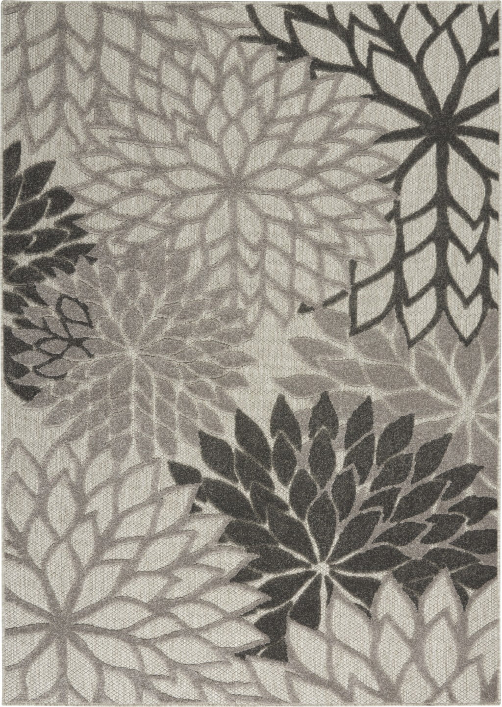 homeroots home decor 384700 5’ x 8’ Silver and Gray Indoor Outdoor Area Rug