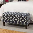 thumbnail image 2 of HomePop Large Upholstered Rectangular Storage Ottoman Bench with Hinged Lid, Navy Geometric, 2 of 20
