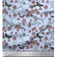 thumbnail image 1 of Soimoi Modal Satin Fabric Insect,Leaves & Flower Floral Print Fabric by The Yard 42 Inch Wide, 1 of 2