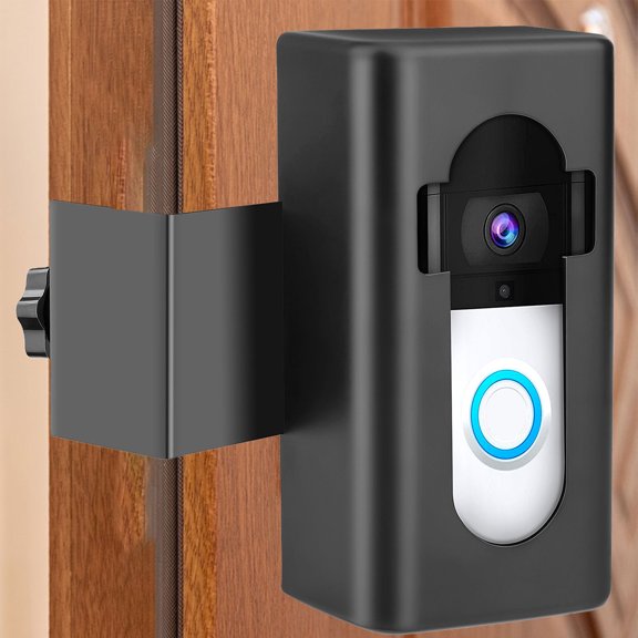 XZNGL Theft Video Doorbell Mount Compatible,Video Doorbell Bracket,Security Fixed Door Clamp Metal Bracket,Regulable No-Drill Mounting Bracket Wedge Adapter Holder