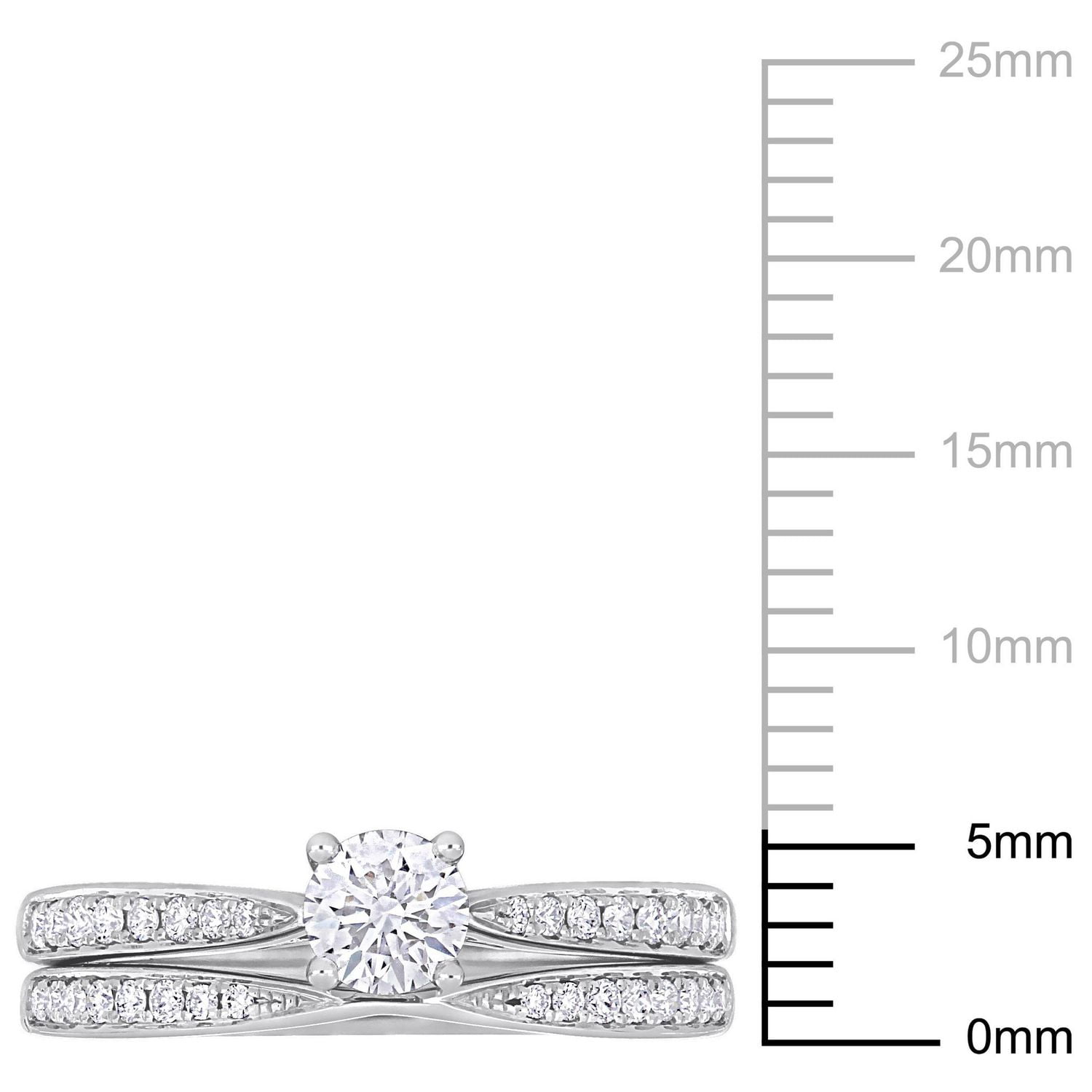 Miabella Ensemble de Bague mariage en or blanc 14K avec diamants de 5/8 carats P.T.