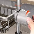 thumbnail image 4 of Sponge Holder Over Faucet Kitchen Sink Organizer, Space Aluminum Detachable Hanging Faucet Drain Rack with Hook Silver, 4 of 7