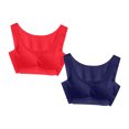 thumbnail image 1 of RKSTN Bras for Women Traceless Comfortable No Steel Ring High Elasticity Stretch 2PC Bras Solid Color Super Soft Breathable Gathering Plus Size Everydays Bras, 1 of 5