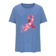 thumbnail image 5 of TIMIFIS Chandails de Sensibilisation au Cancer du Sein pour Femmes Été Ample Imprimé T-Shirt à Col Rond Manches Courtes Blouse Décontractée Automne/hiver, 5 of 5