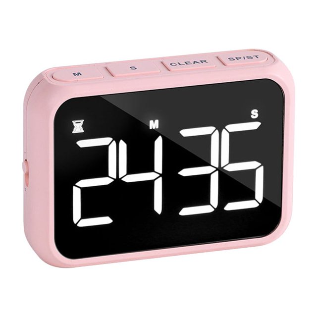 bedienty Minuteur Numérique Cuisine USB LED Alarme Forte Réglable Sport Chronomètre Rappel Chambre Rose