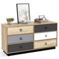 thumbnail image 1 of Costway Commode Double à 6 Tiroirs Tour de Rangement pour Chambre Couloir Entrée, 1 of 10