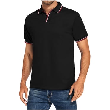 matoen Men's Fashion Casual Pullover Tops Solid Color Polo Blouse Summer Slim Fit Short Sleeve T-shirt
