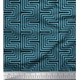 thumbnail image 1 of Soimoi Moss Georgette Fabric Square & Spiral Geometric Printed Fabric 1 Yard 42 Inch Wide, 1 of 3
