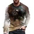 thumbnail image 2 of RKSTN Chemises pour Hommes Manches Courtes Manches Longues Imprimé Col Rond Chandail T-Shirt Blouse Chemises Hawaïennes pour Hommes, 2 of 3