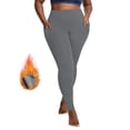 thumbnail image 2 of Timegard Plus Size Pants for Women Fall Winter Thick Stretch Yoga Pants Solid Color Leggings with Pockets, 2 of 7