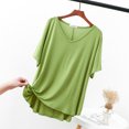 thumbnail image 1 of Blouses pour Femmes Chemise Décontractée Fine Douce et Basique Ajustée Longueur Moyenne Manches Courtes Col Rond Haut/chemise, 1 of 1