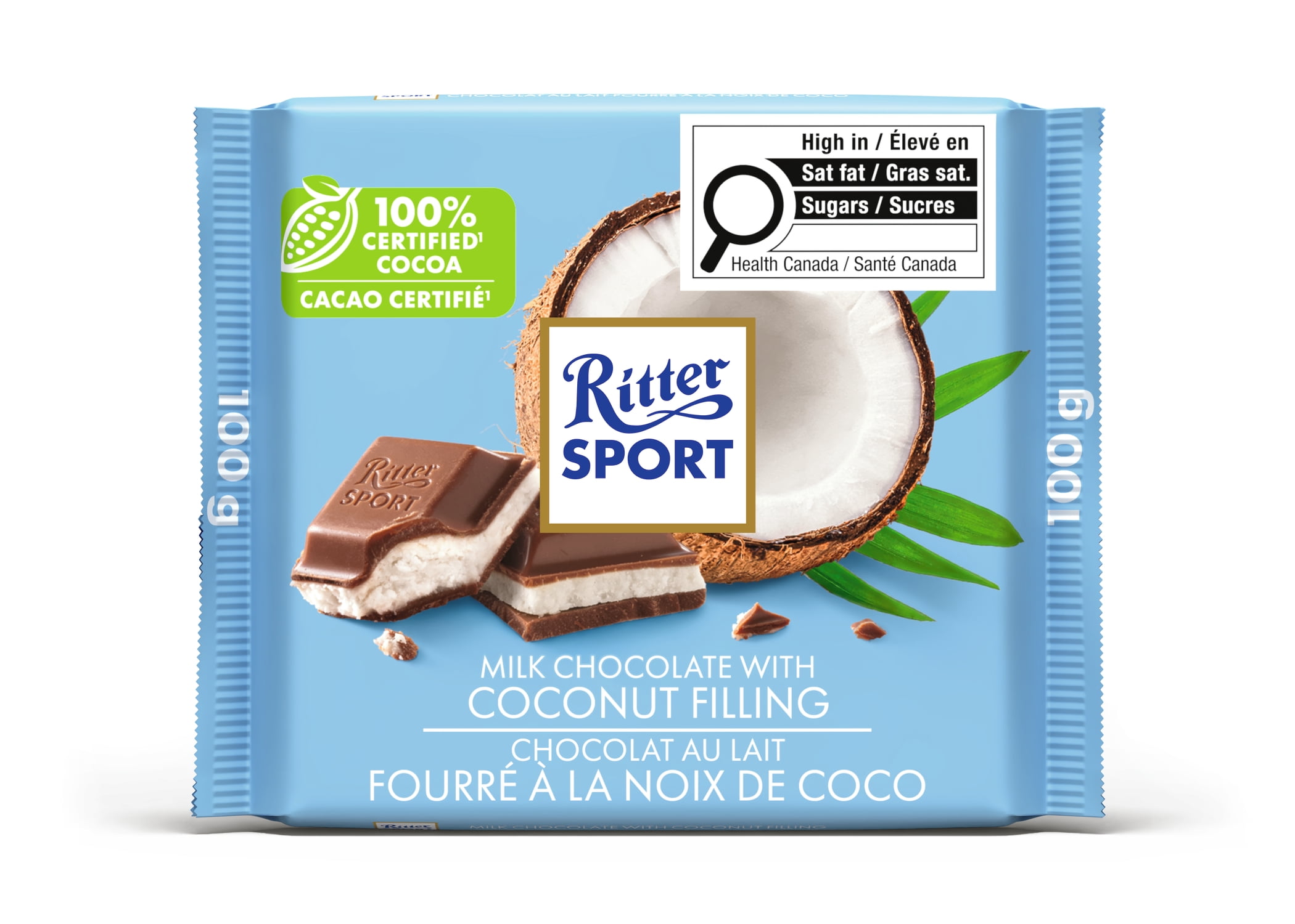 Ritter Sport Milk Chocolate with Coconut, 100 g