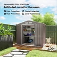 thumbnail image 4 of 7' x 4' Garden Storage Shed w/ Foundation Kit and Double Doors Light Brown, 4 of 10