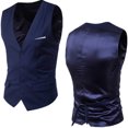 thumbnail image 1 of Jackets for Men Mens Solid Single Breasted Suit Slimming V-Neck Button Suit Jackets Top, 1 of 1