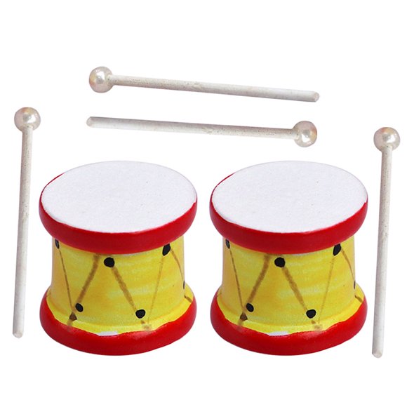 Mobutofu 1 Ensemble Mini Tambour Décoration pour Collectionneurs Couleurs Assorties en Bois