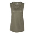 thumbnail image 1 of Bella Canvas Womens Flowy Scoop Blended Muscle Tank, XL, Military Green, 1 of 1