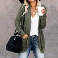 thumbnail image 1 of XZNGL Womens Long-Sleeved Cardigan Sweater Coat with Pockets, 1 of 5