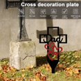 thumbnail image 2 of Cemetery Memorial Cross Stake Memorial Cross for Grave Garden Stake for Mom Dad Rustproof Metal Cross Grave Markers Memorial Cemetery Grave Stake for Grave Plaque Yard, 2 of 8