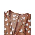 thumbnail image 4 of UKAP Robe Longue pour Femmes à Imprimé Floral, Robes Midi à Manches Courtes, Robe d'Été de Plage, Caftan de Fête, Café, TTG, 4 of 9