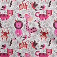 thumbnail image 1 of oneOone Rayon Pink Fabric Cute Animal Sewing Material Print Fabric By The Yard 56 Inch Wide, 1 of 4