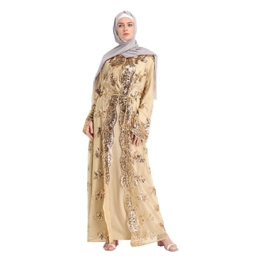 2025 Long Loose Kaftan Ladies Kimonos for Women Womens Out Abaya Sequin Open Weave Cardigan Muslim Cardigan for Women Arab Women's
