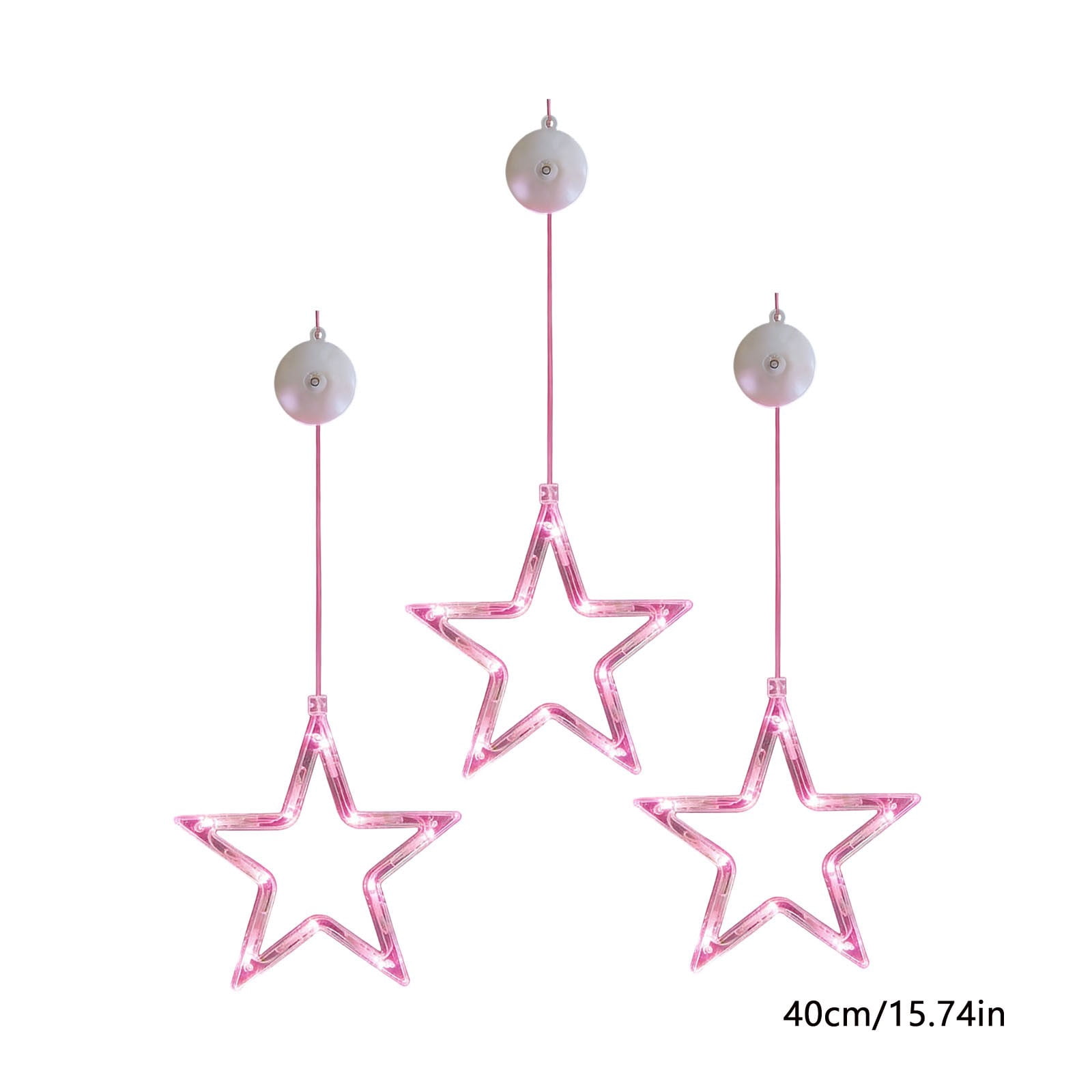 LED Curtain Lights for Bedroom, Staron 3PC Heart String Lights with Suction Cups, Pink Plastic LED Fairy Lights for Wedding Party Decoration 520 Romantic Proposal